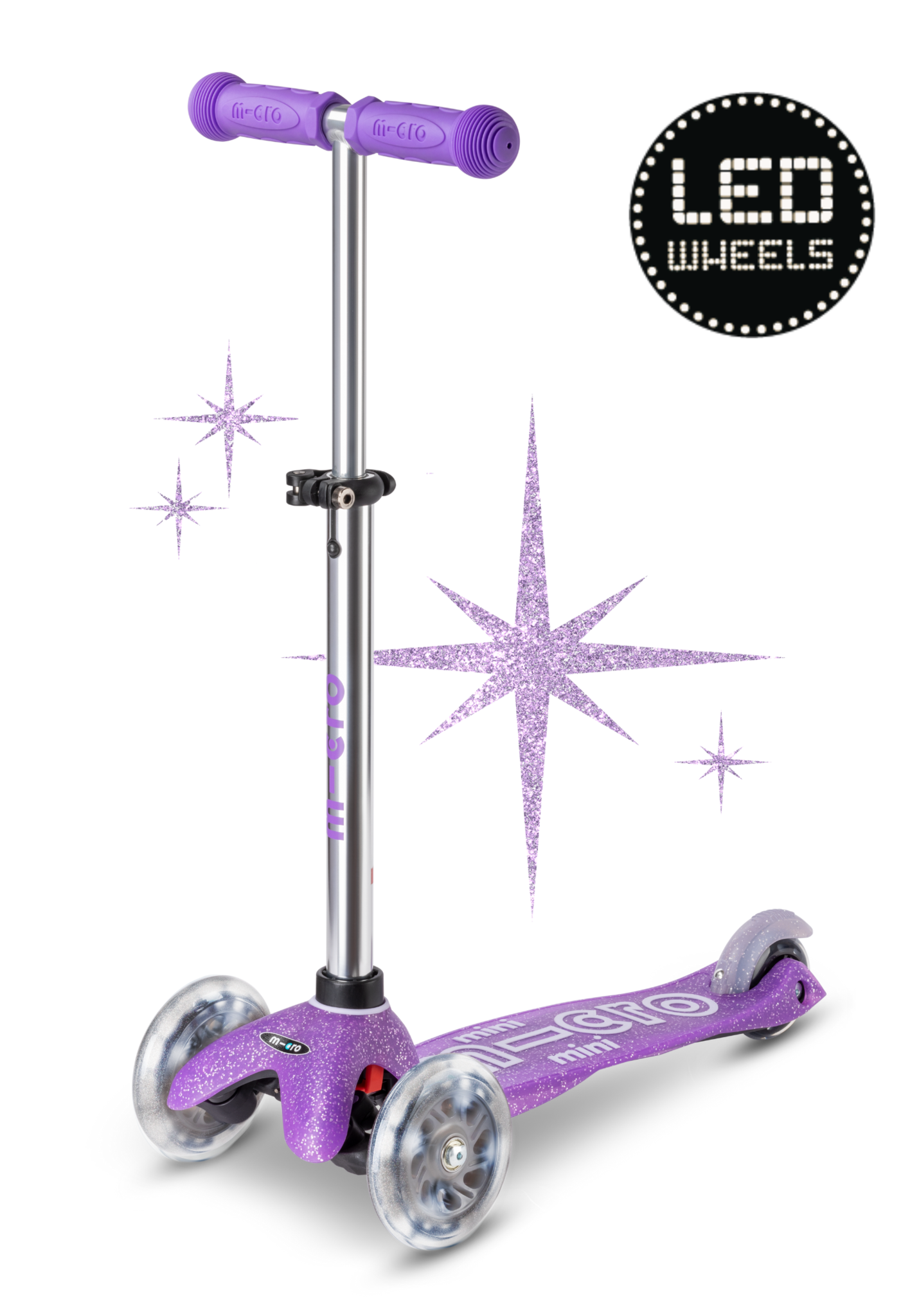 Micro Step | Mini Glitter LED paars