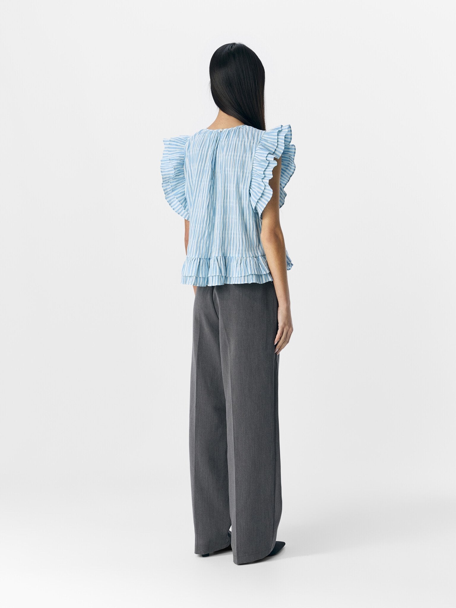 Object | Top Fine cornflower blue stripes