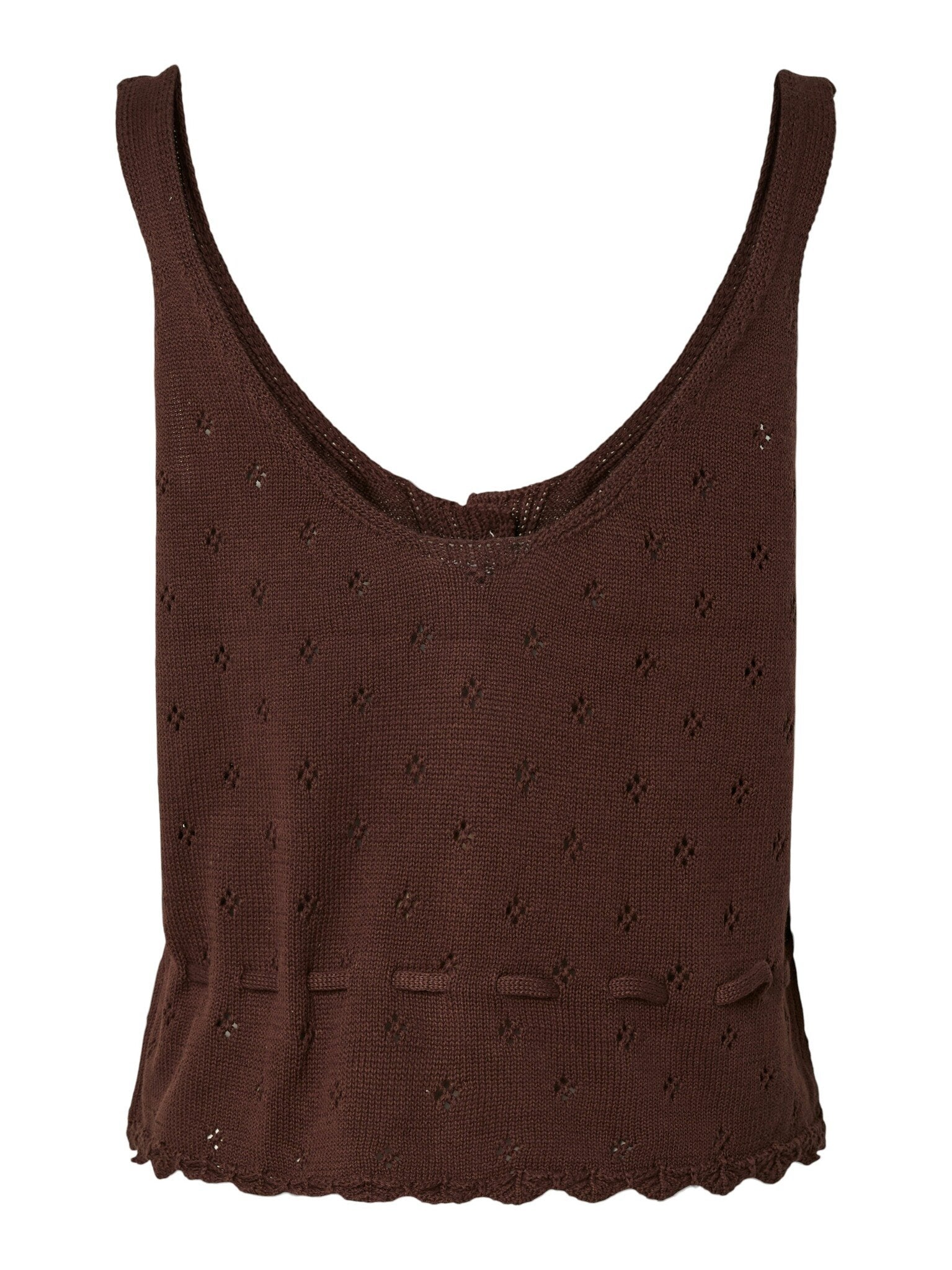 Pieces | Top Puka knitted chicory coffee