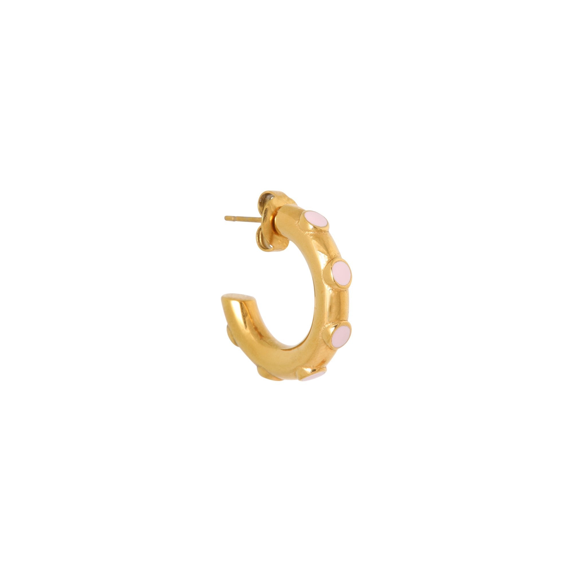 Label Kiki | Oorbellen Pink loop gold Set2