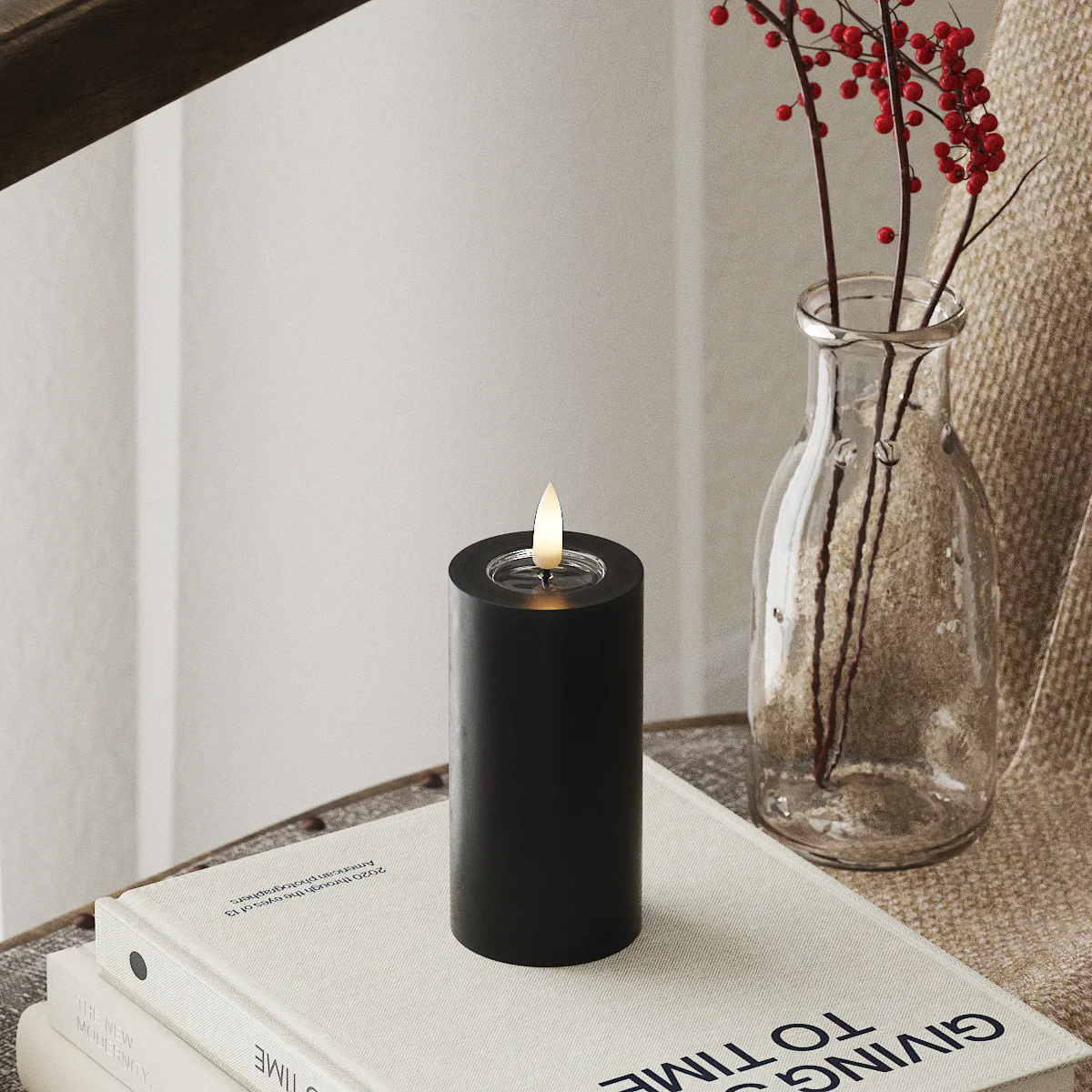 Deluxe Homeart | LED Kaars zwart 5x10cm