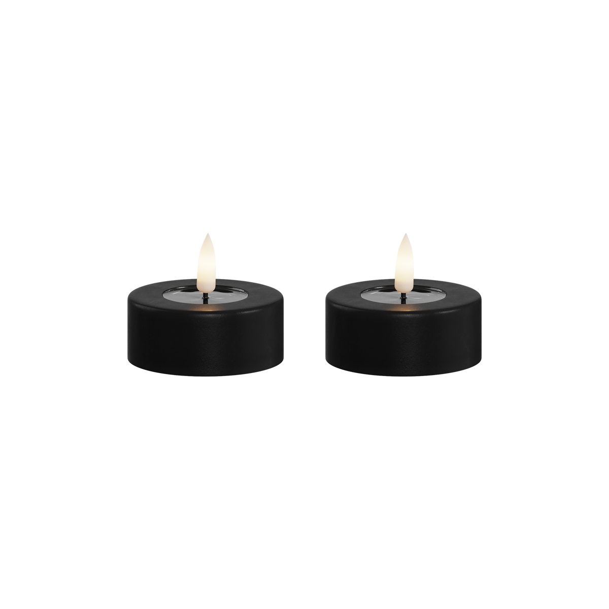 Deluxe Homeart | LED theelicht jumbo zwart | 2stuks