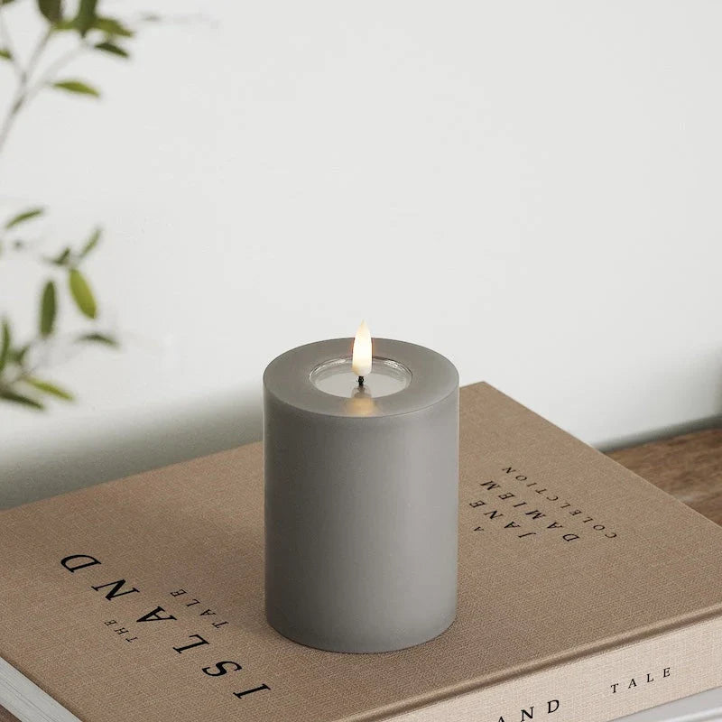 Deluxe Homeart | LED Kaars grijs 7.5x10cm