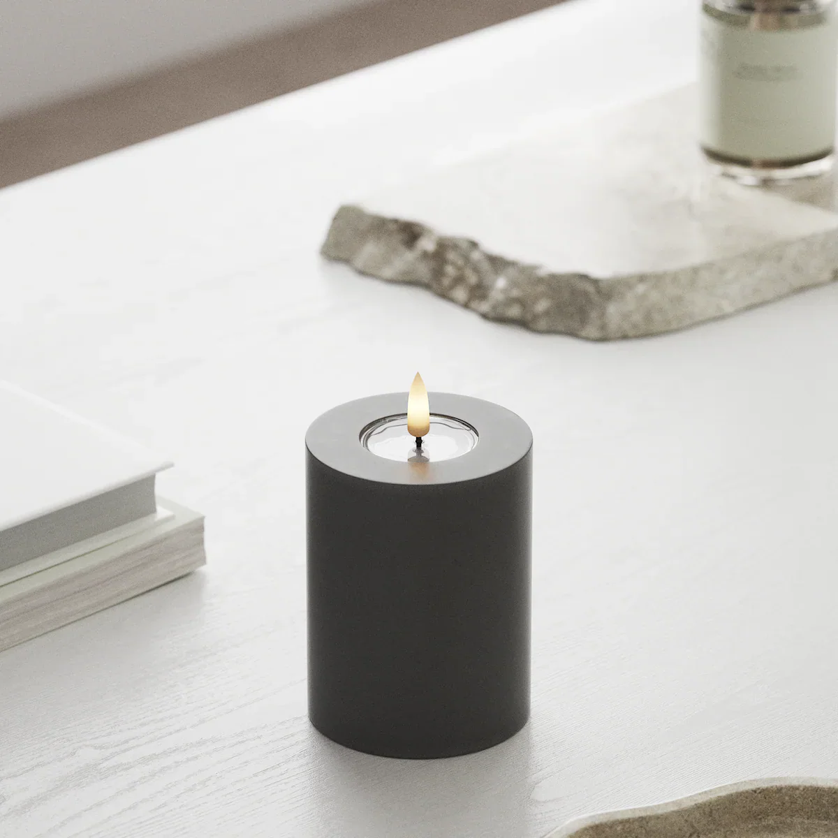 Deluxe Homeart | LED Kaars grijs 7.5x10cm