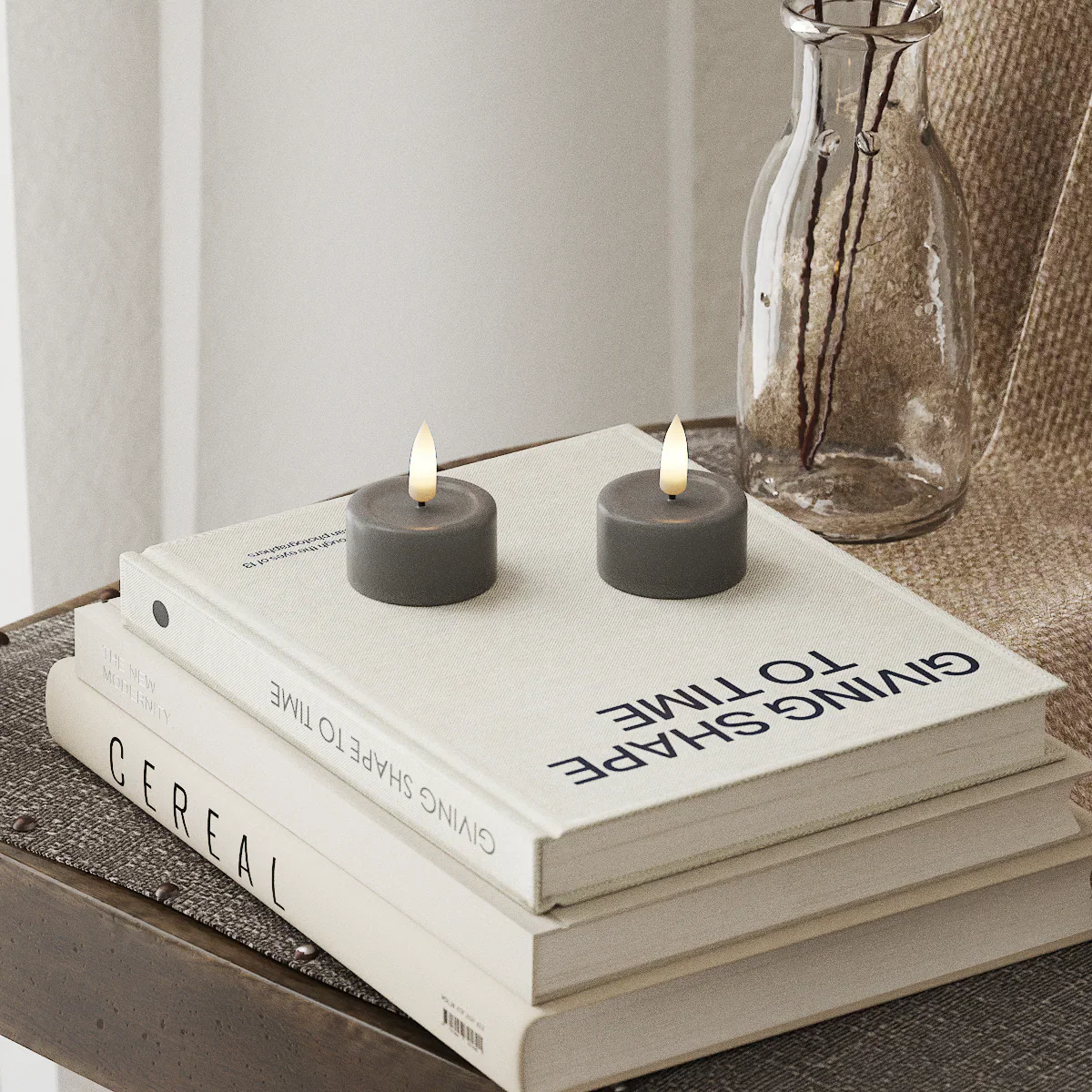 Deluxe Homeart | LED theelicht grijs | 2stuks
