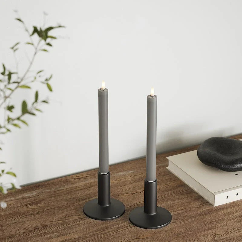 Deluxe Homeart | LED dinerkaars grijs 24cm | 2stuks
