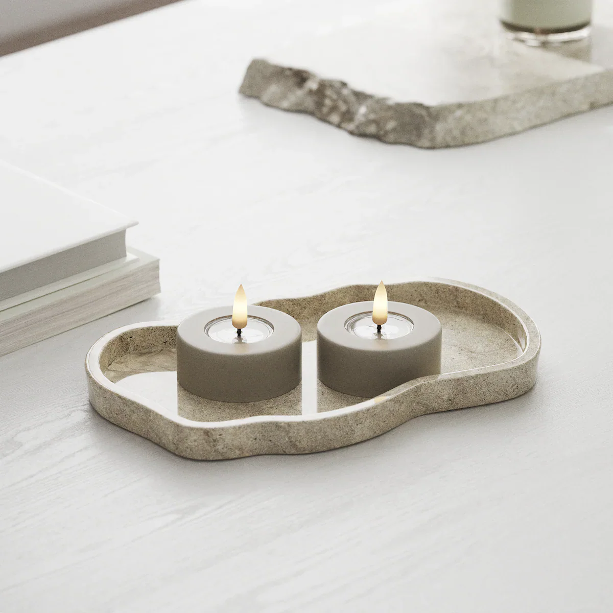 Deluxe Homeart | LED theelicht jumbo sand | 2stuks