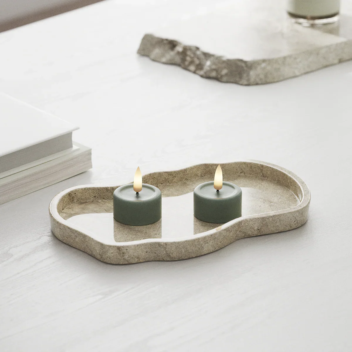 Deluxe Homeart | LED theelicht saliegroen | 2stuks