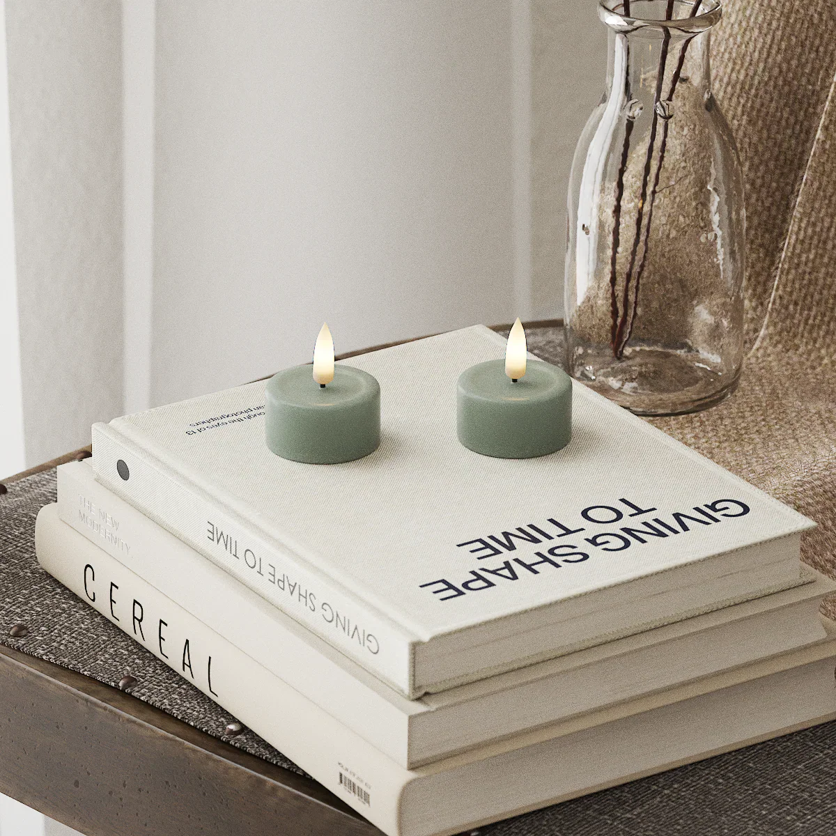 Deluxe Homeart | LED theelicht saliegroen | 2stuks