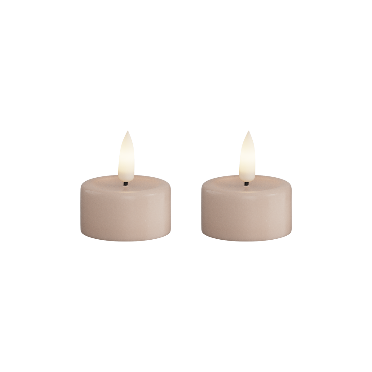 Deluxe Homeart | LED theelicht taupe/roze | 2stuks