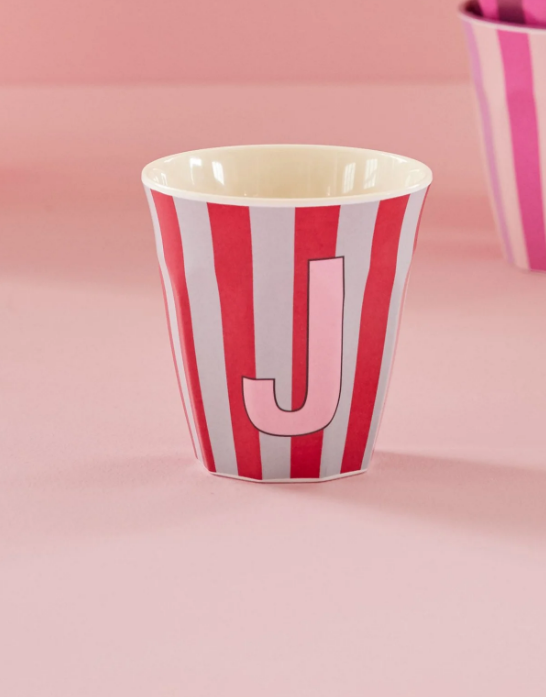 Rice | Mok melamine J stripes roze