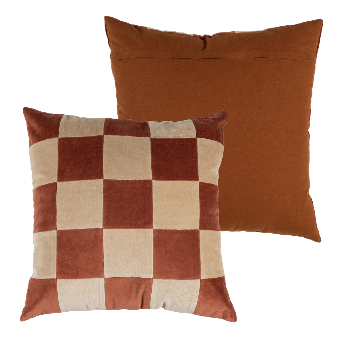 Woood | Kussen Zena vierkant pink/rust