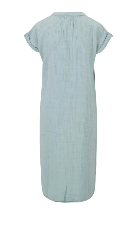 Zusss | Doorknoop jurk mousseline vergrijsd blauw new
