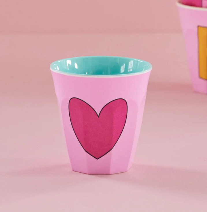 Rice | Mok melamine heart roze