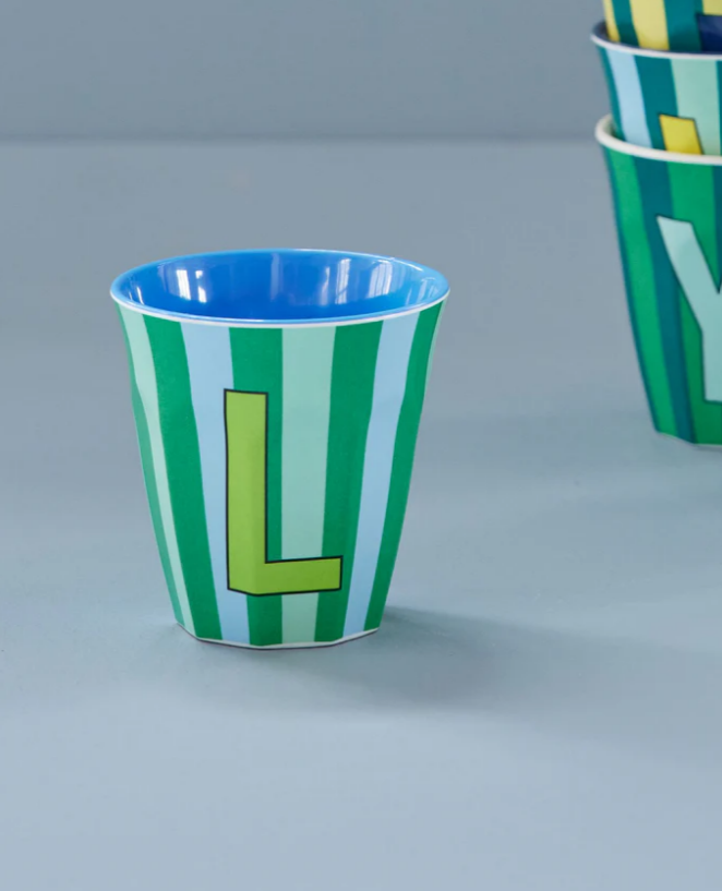 Rice | Mok melamine L groen stripes