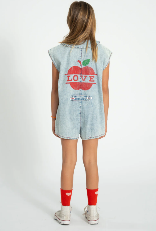 Piupiuchick | Jumpsuit Apple blue light denim