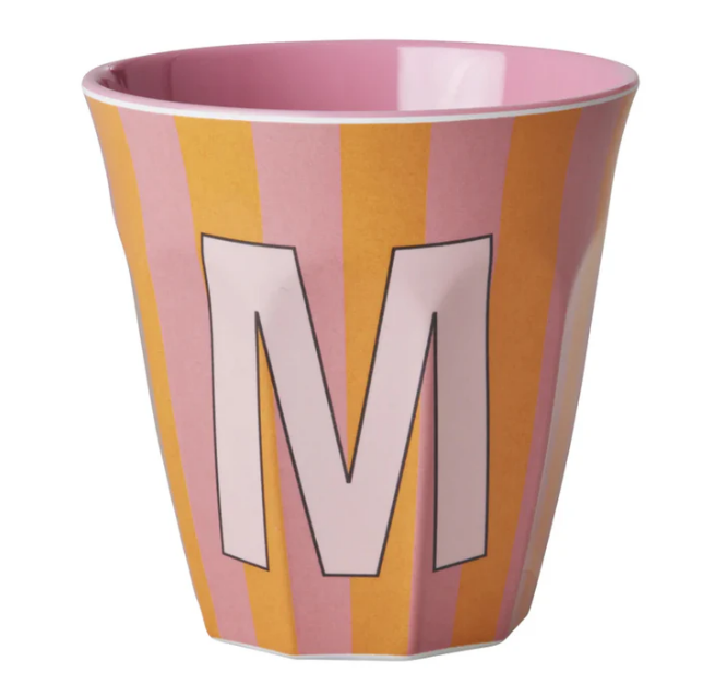 Rice | Mok melamine M oranje stripes