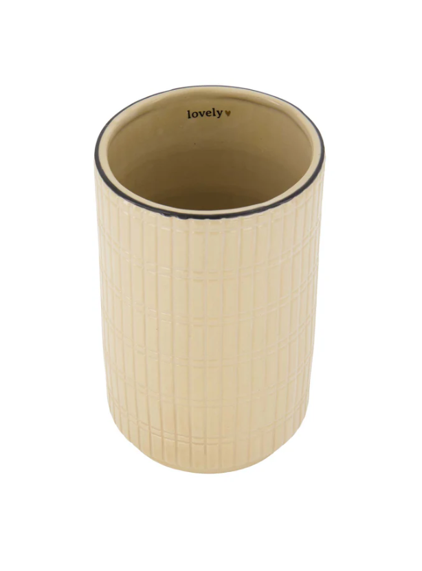 Zusss | Vaas keramiek relief lovely zand