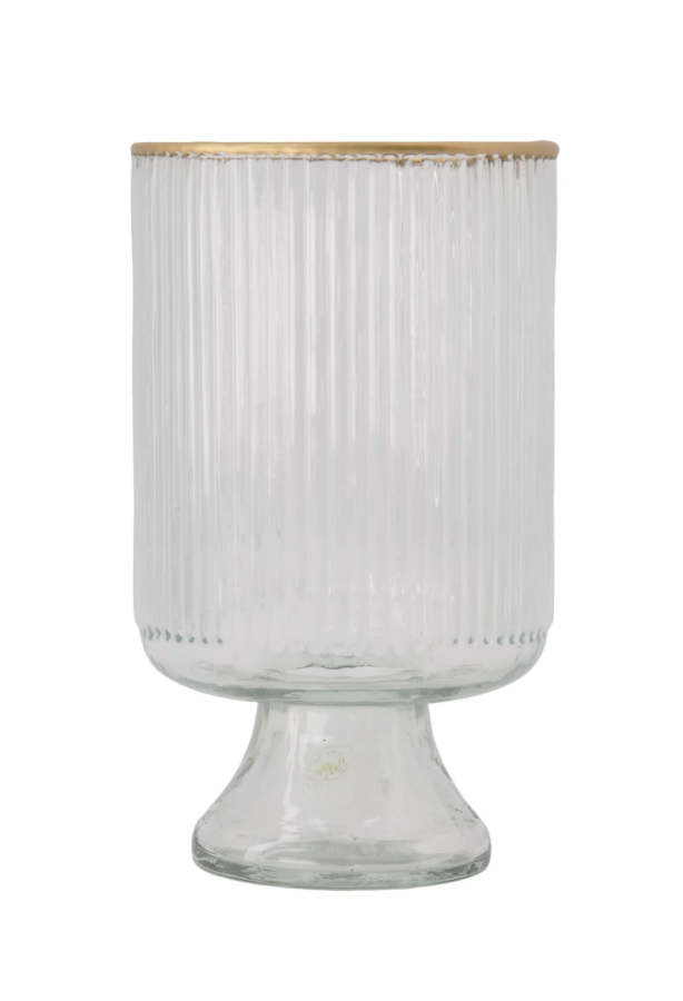 Zusss | Vaas op voet glas ribbel