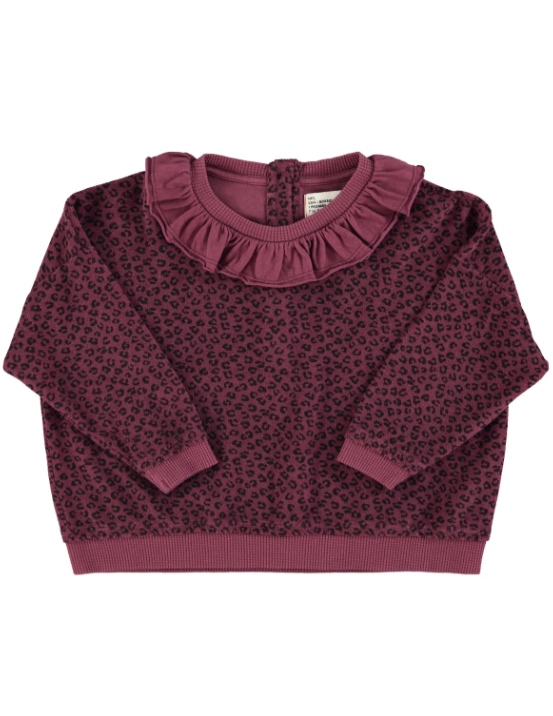 Piupiuchick | Sweater Terry print aubergine