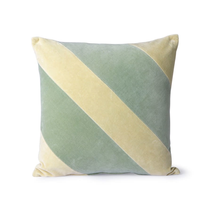 striped velvet cushion mint/green (45x45)