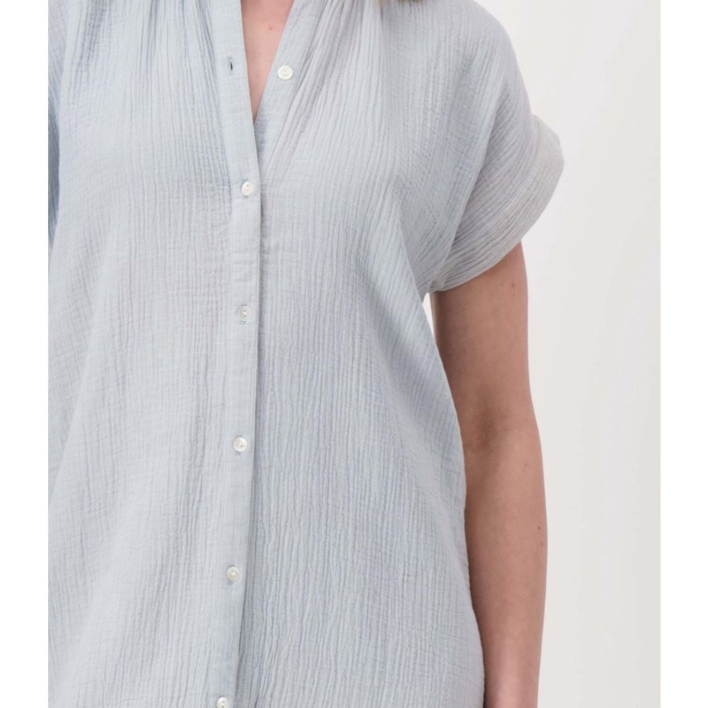 Zusss | Doorknoop jurk mousseline vergrijsd blauw new