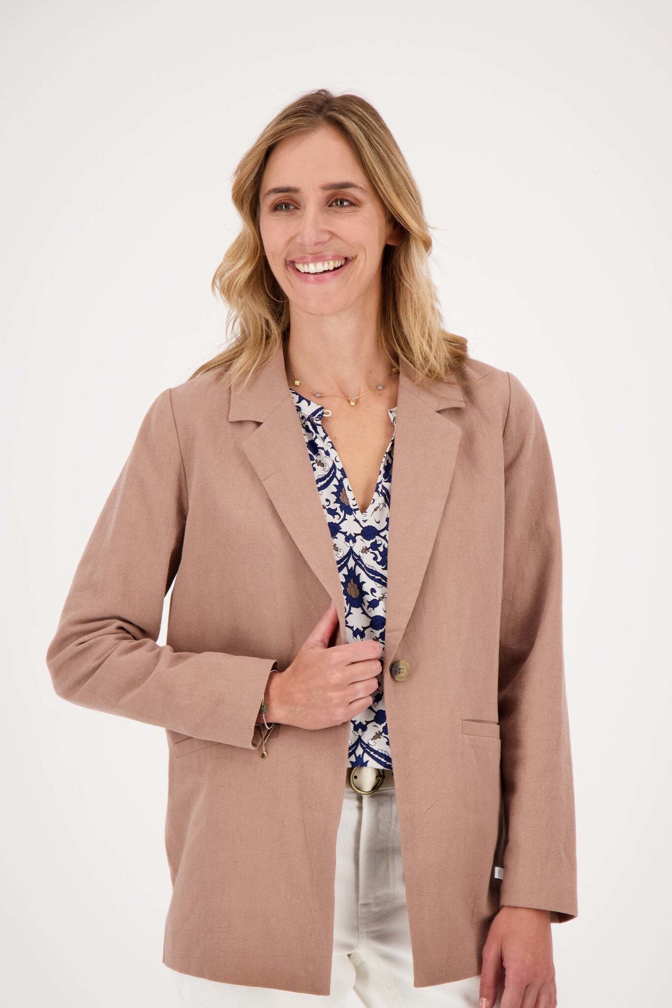 Zusss | Linnen blazer lichtbruin