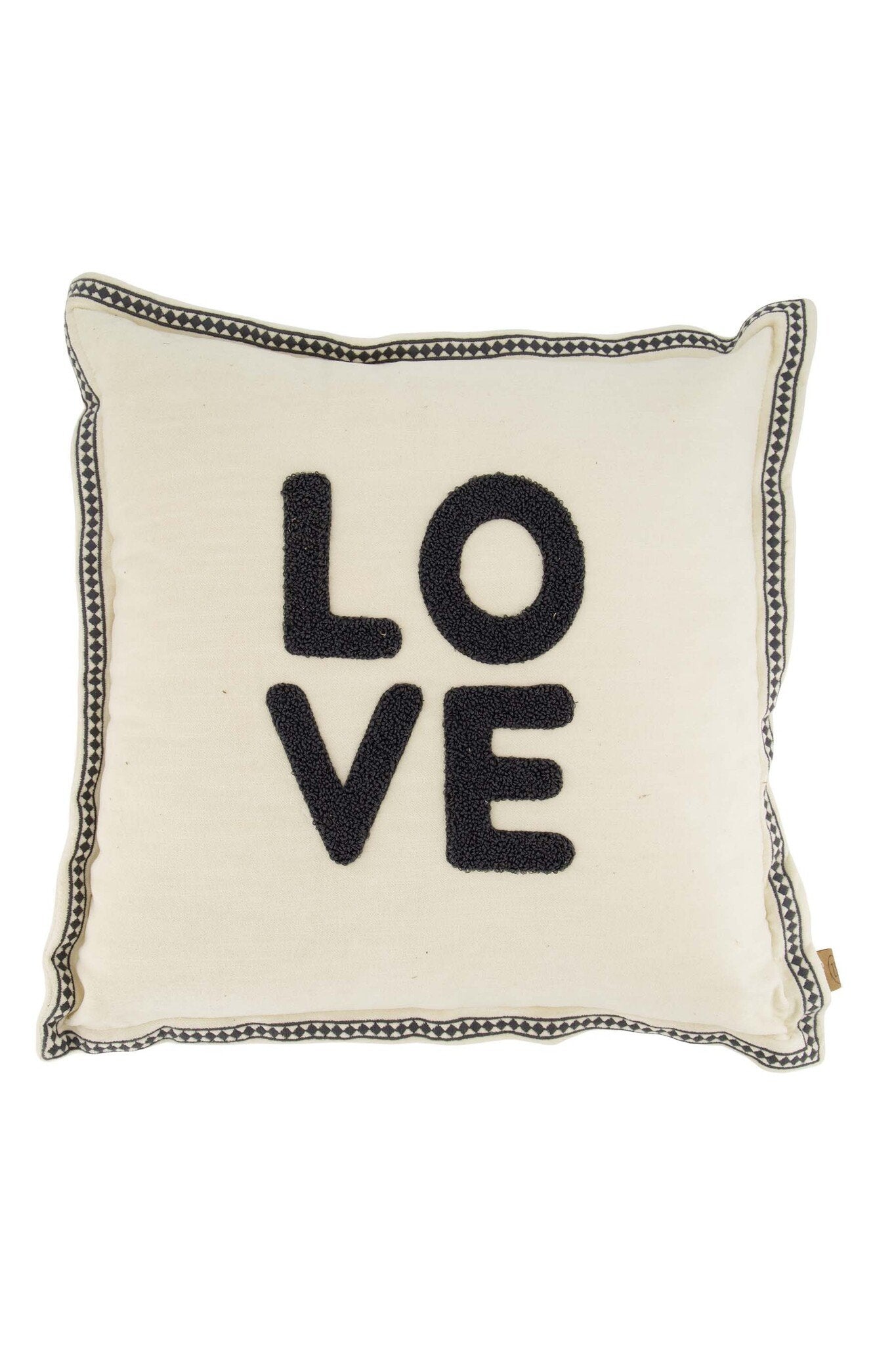 Zusss | Kussen love 45x45cm zand/antracietgrijs