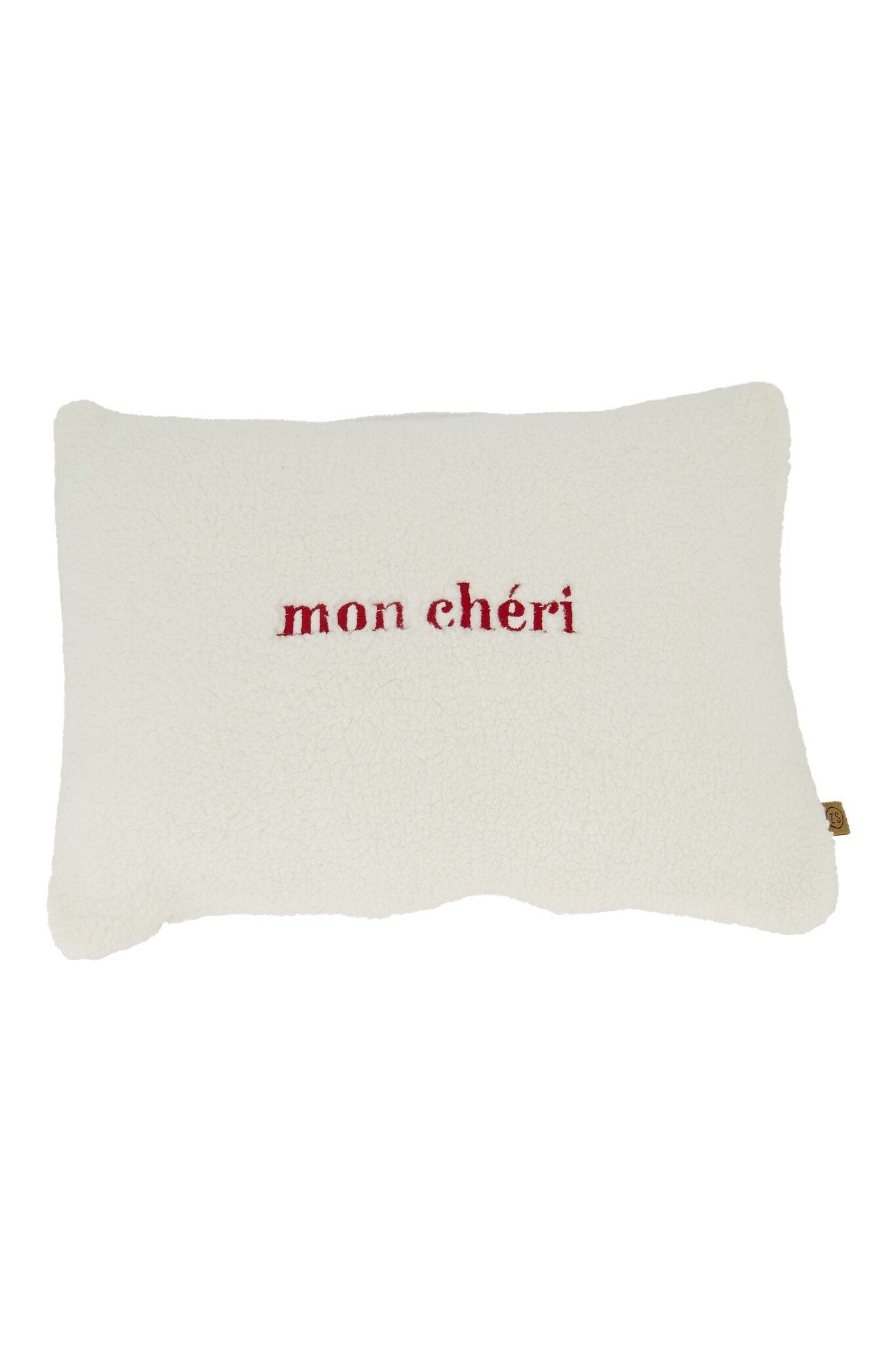 Zusss | Kussen teddy mon cheri 35x25cm wit/rood