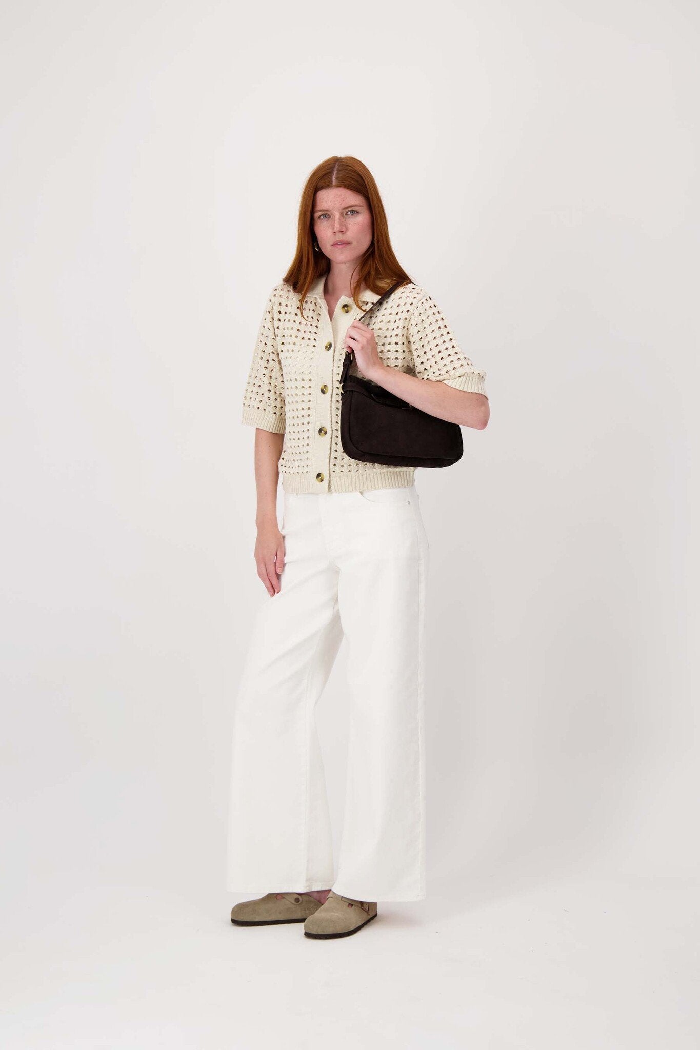 Zusss | Suede handtas met riempje