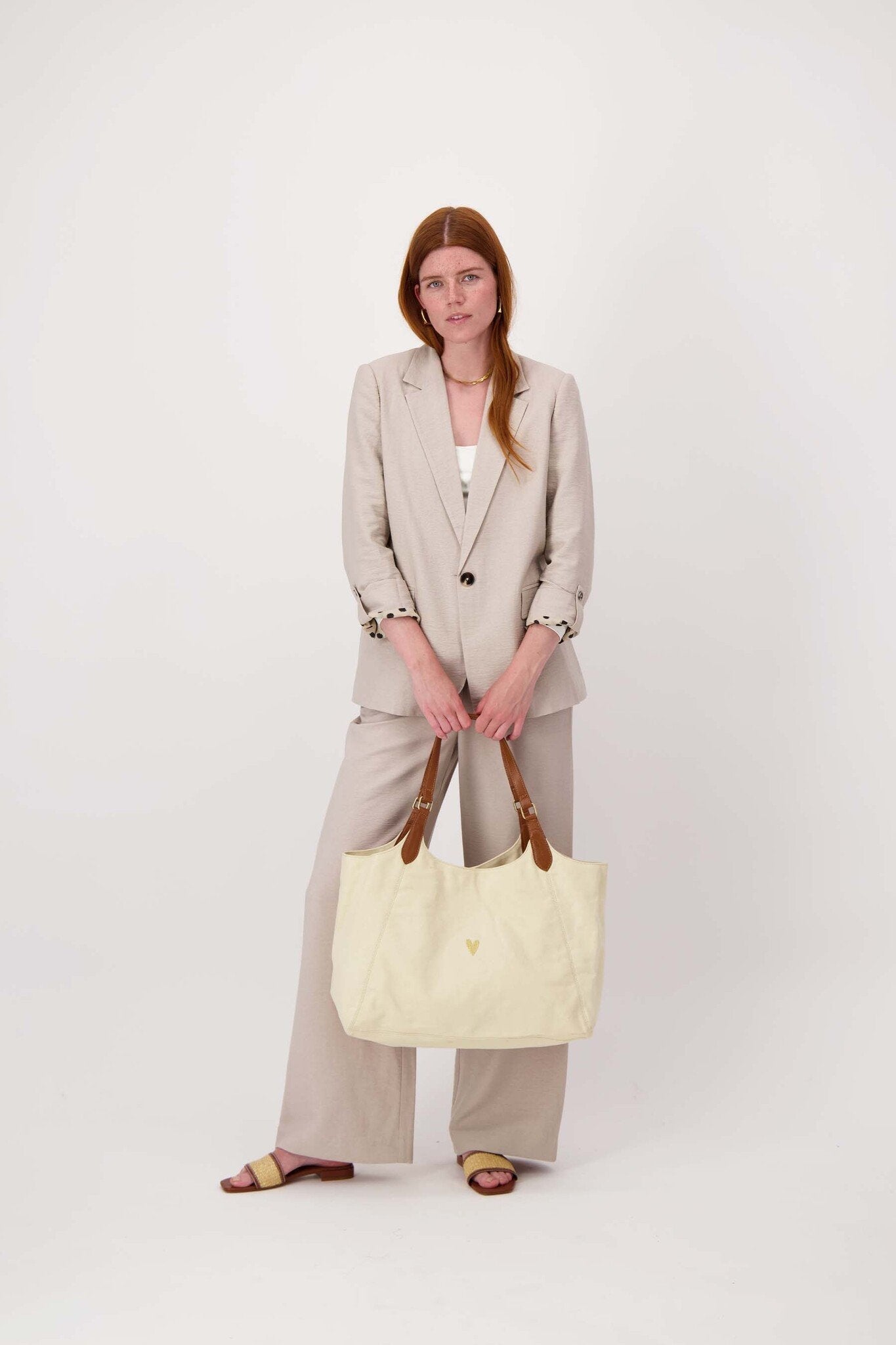 Zusss | Love tote bag met leren details kit