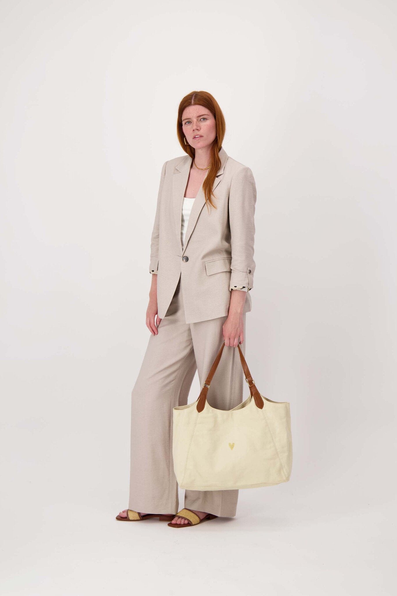 Zusss | Love tote bag met leren details kit
