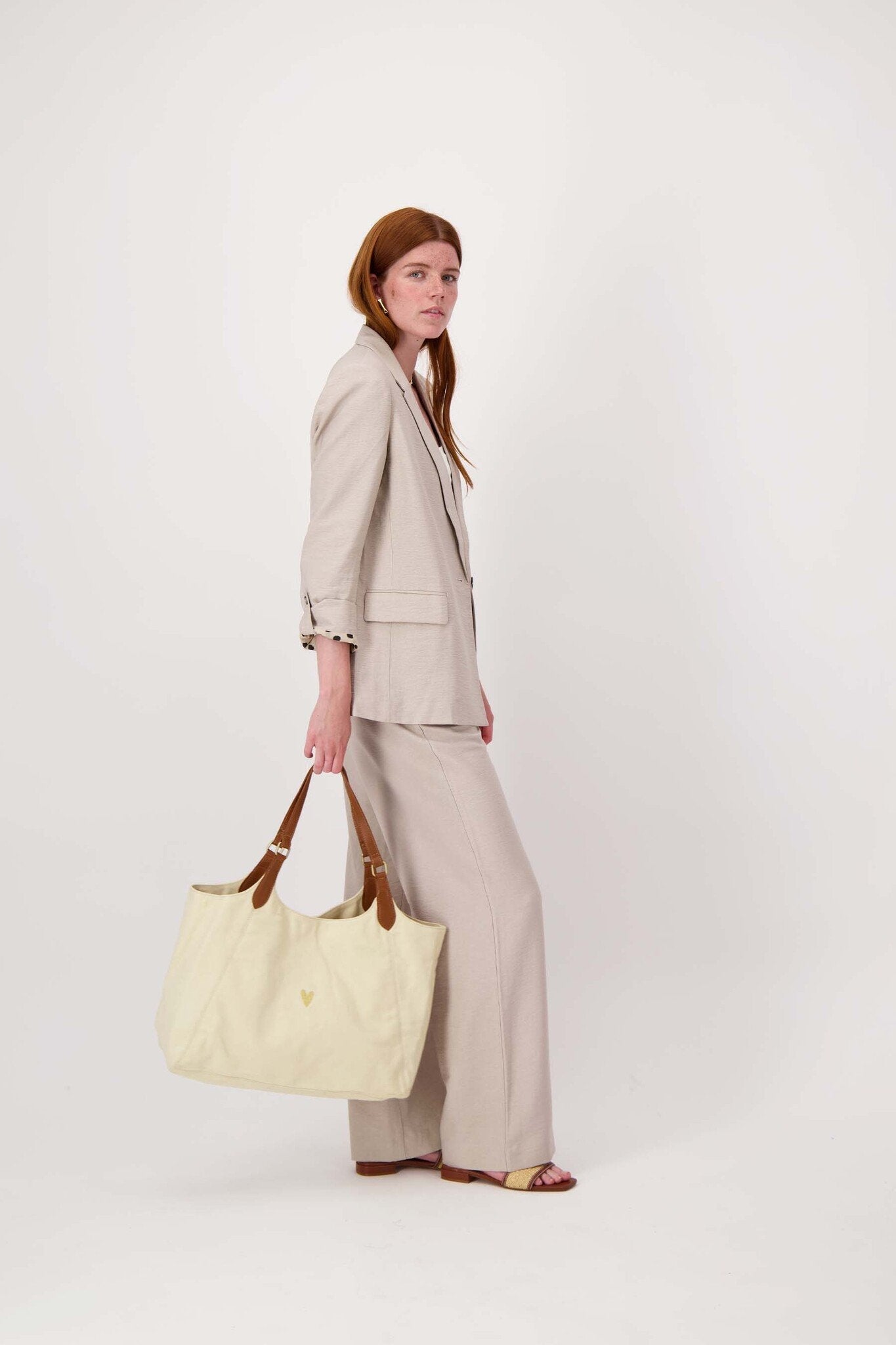 Zusss | Love tote bag met leren details kit