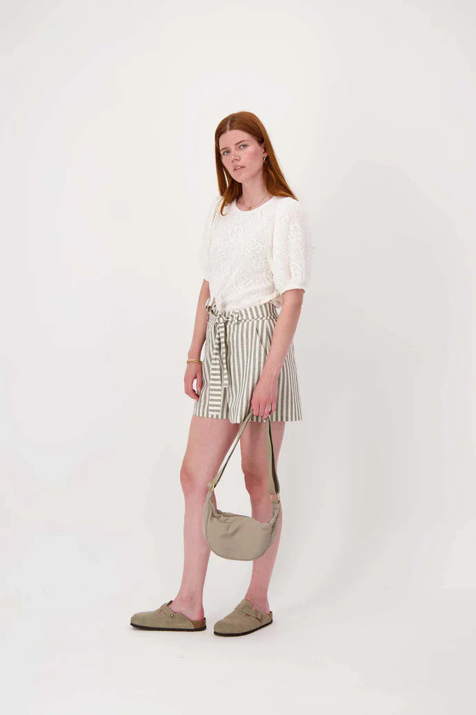 Zusss | Nylon fanny pack beige