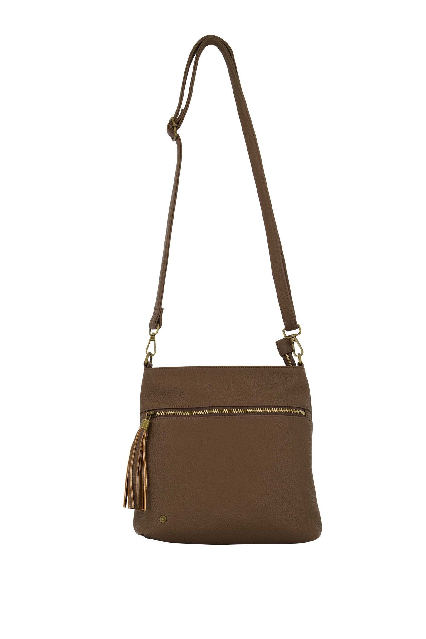 Zusss | Tas met kwastje en rits chocoladebruin