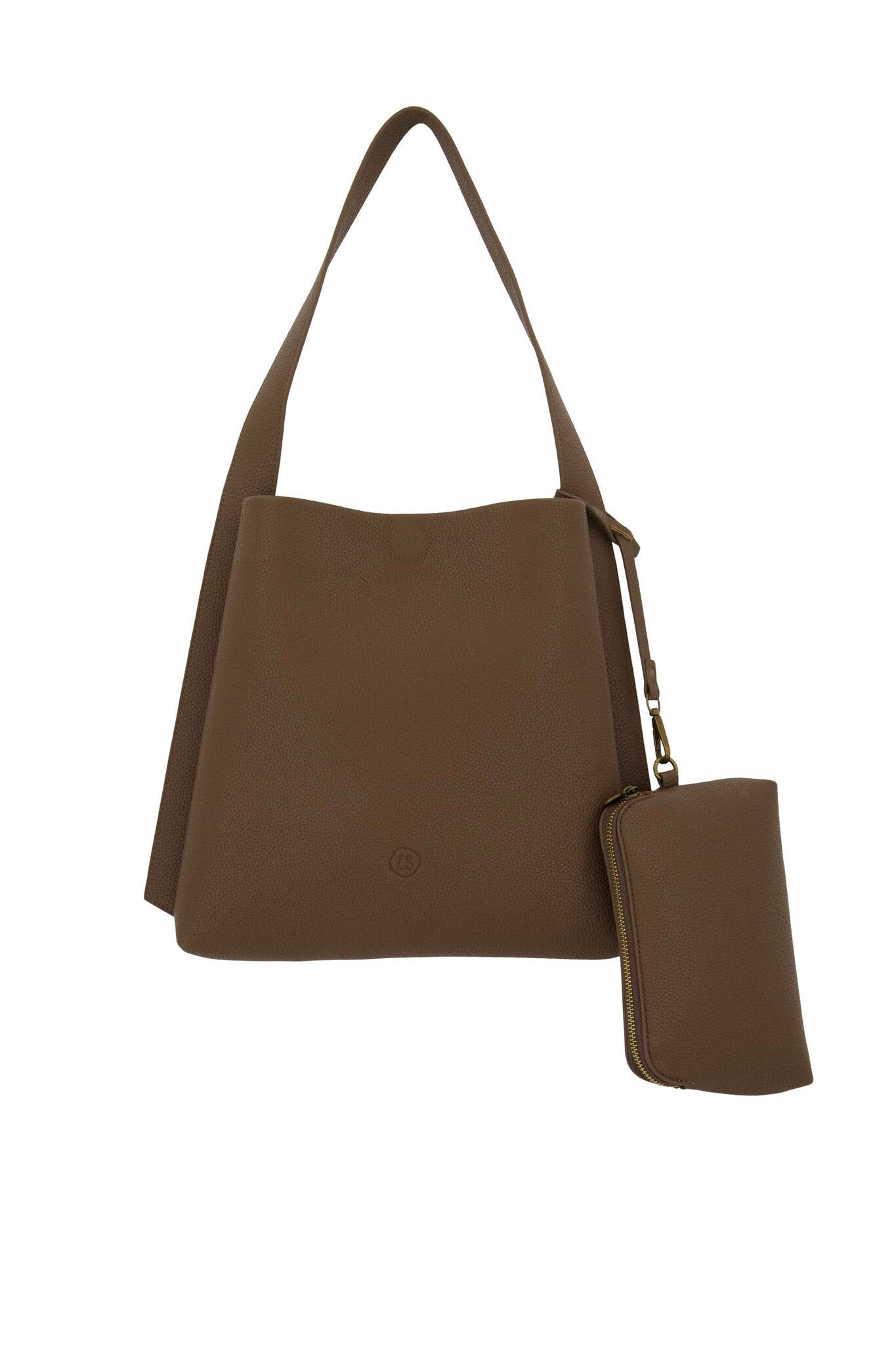 Zusss | Tas met strap detail en make up tasje bruin