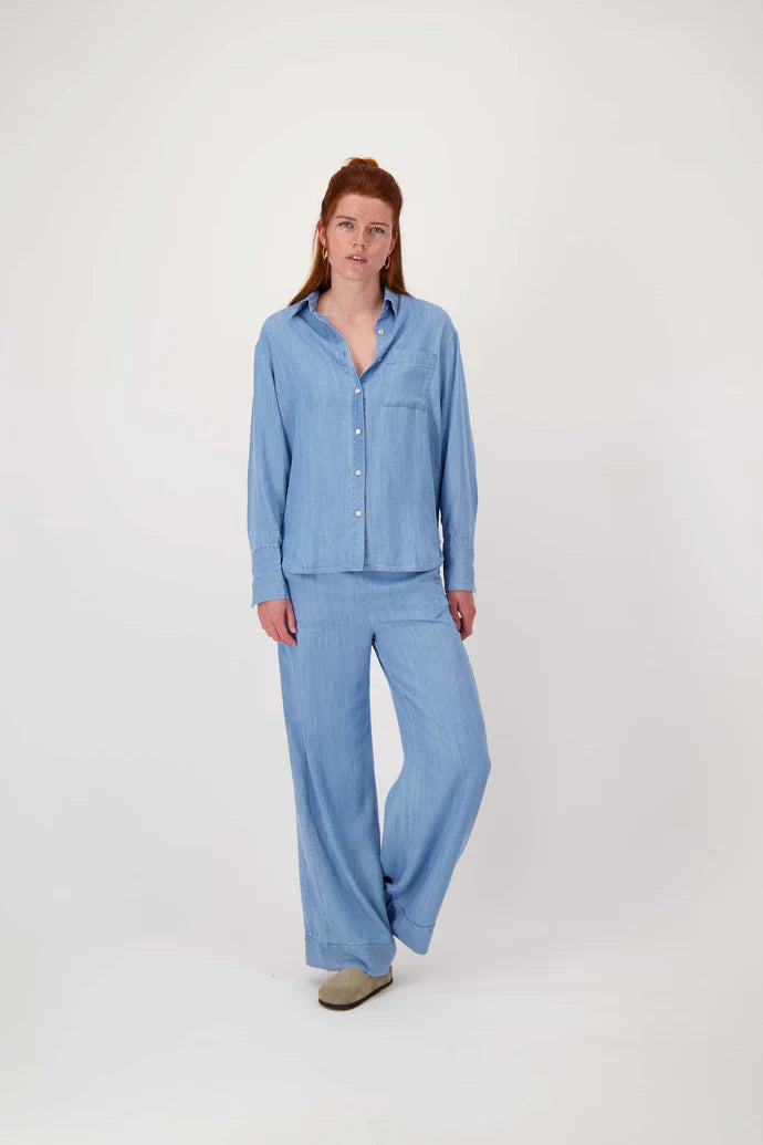 Zusss | Broek van denim tencel