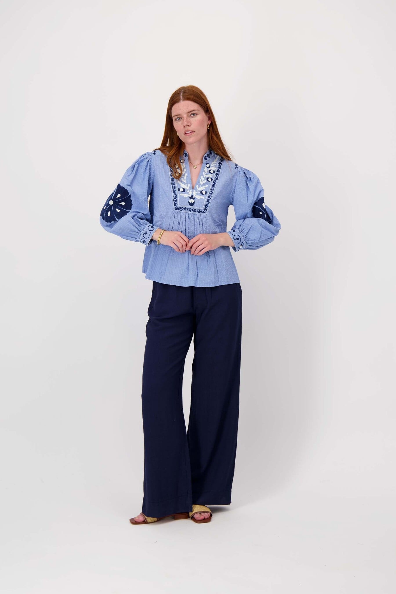 Zusss | Linnenlook broek summer navy