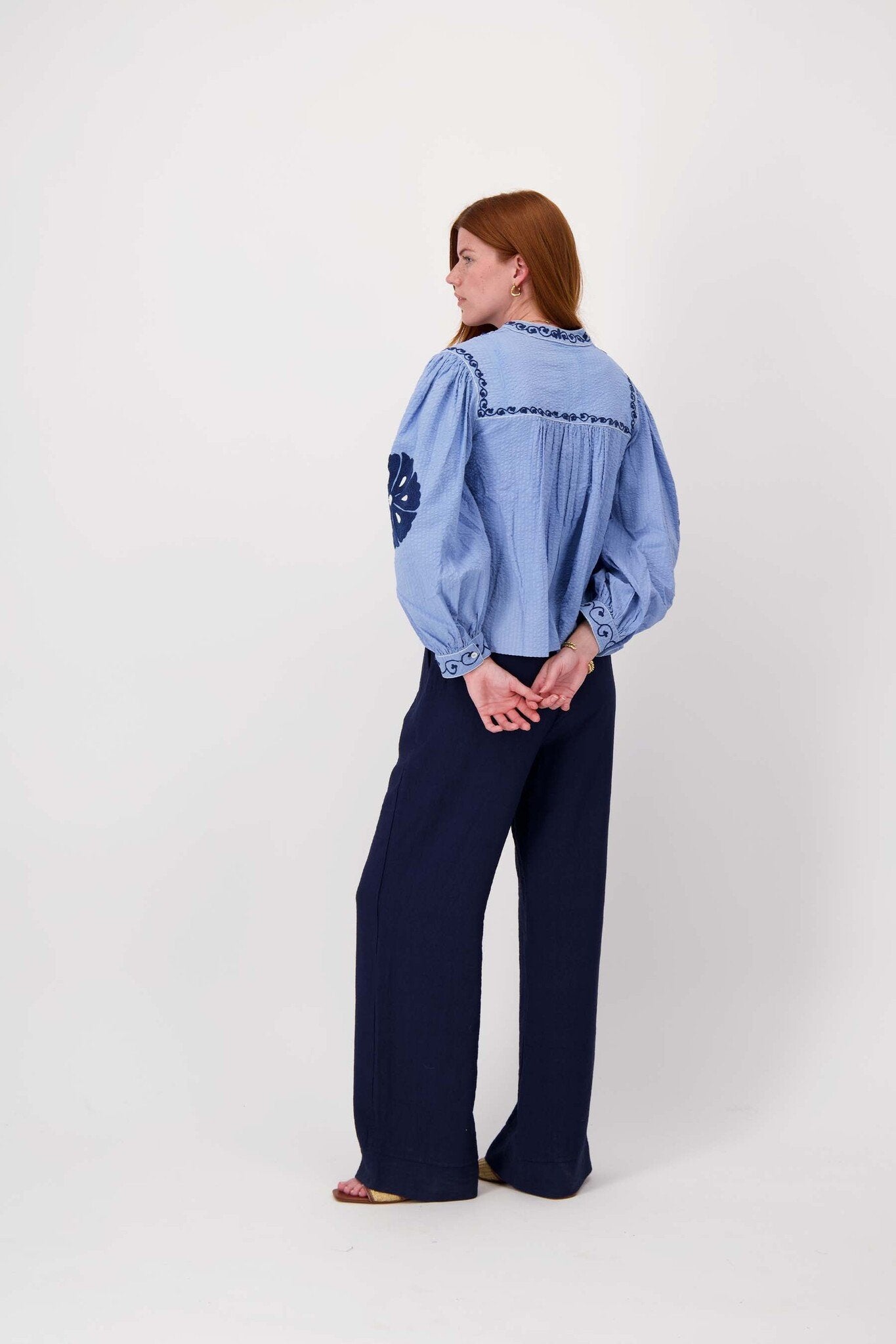 Zusss | Linnenlook broek summer navy