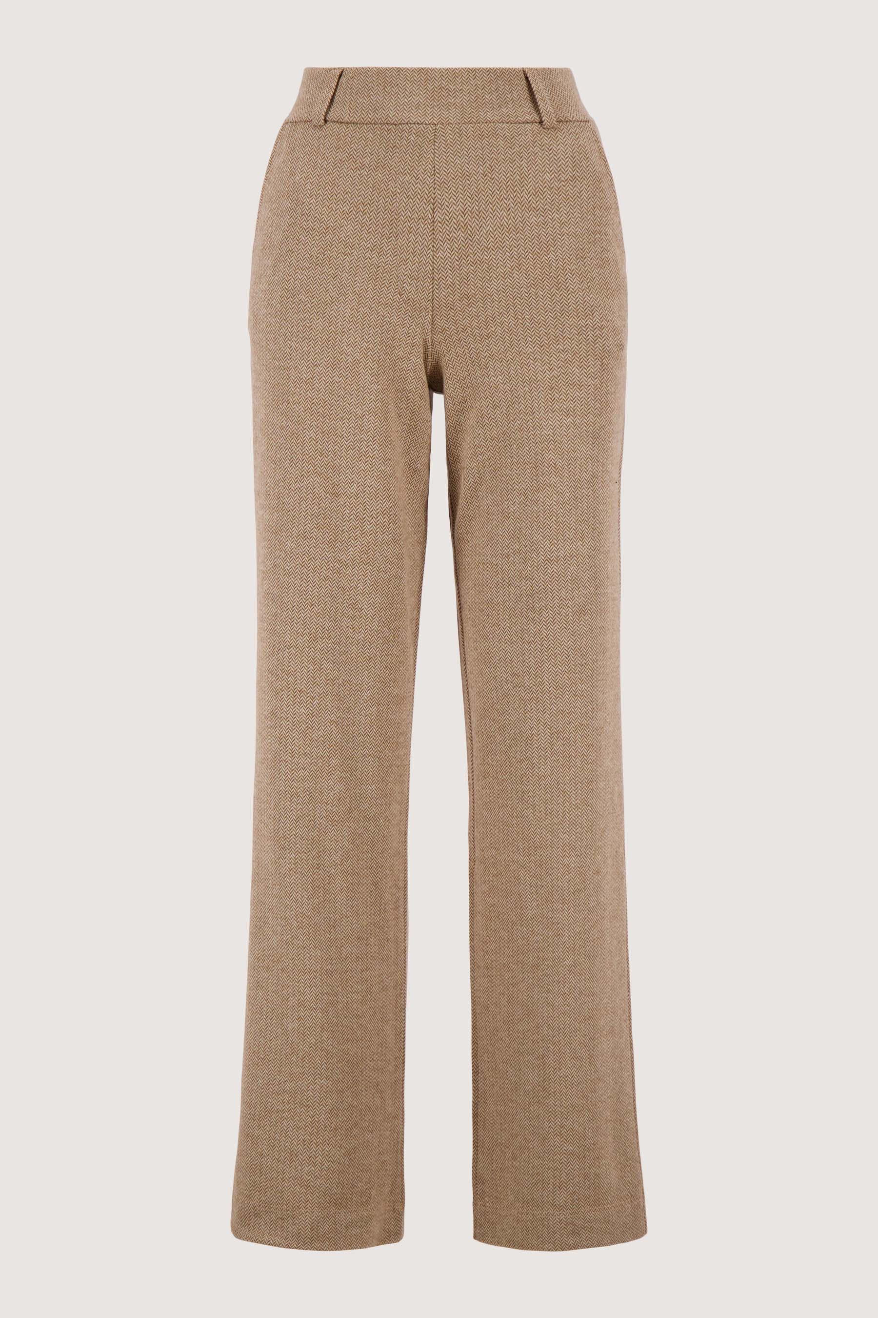 Zusss | Visgraat broek met stretch beige