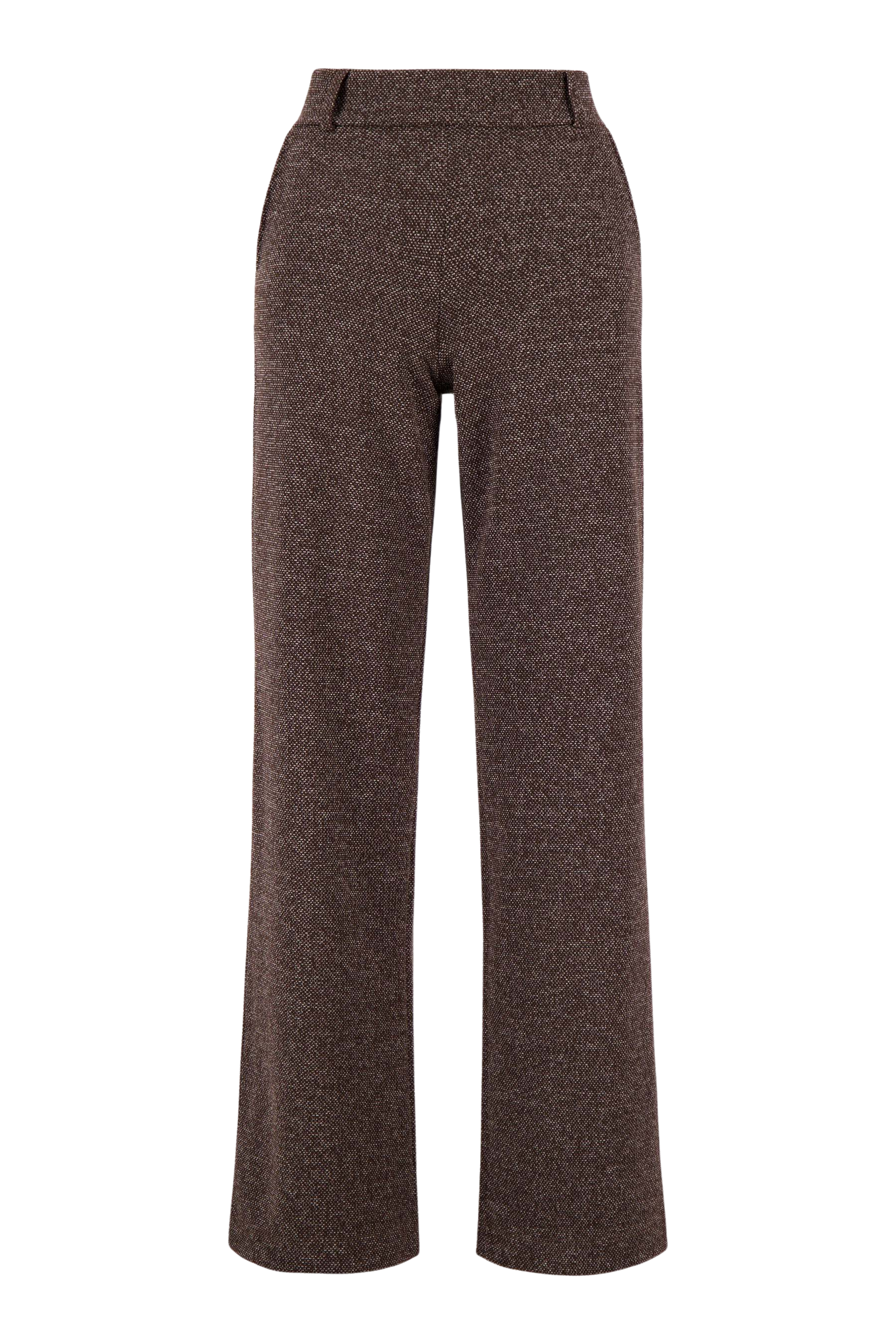 Zusss | Broek met stretch chocolade bruin