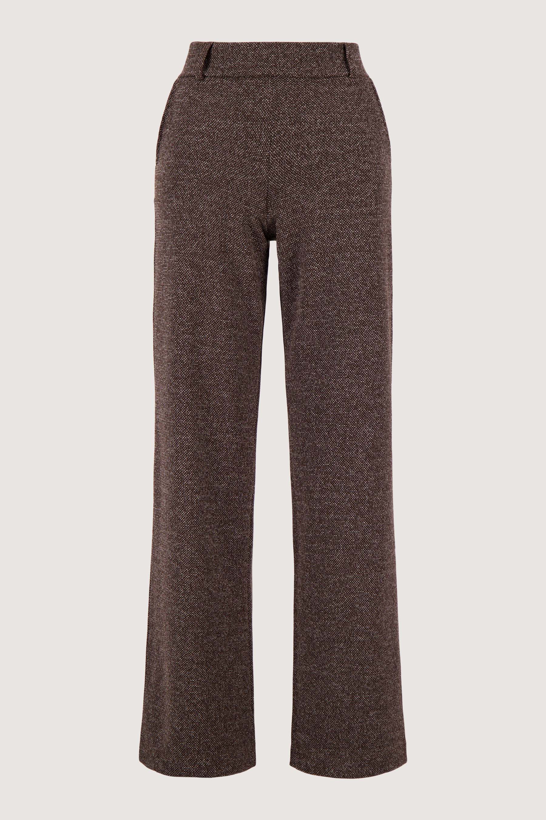 Zusss | Broek met stretch chocolade bruin