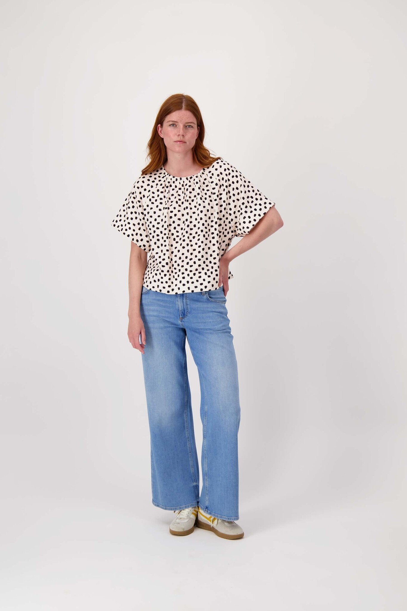 Zusss | Raglan top met stippen print