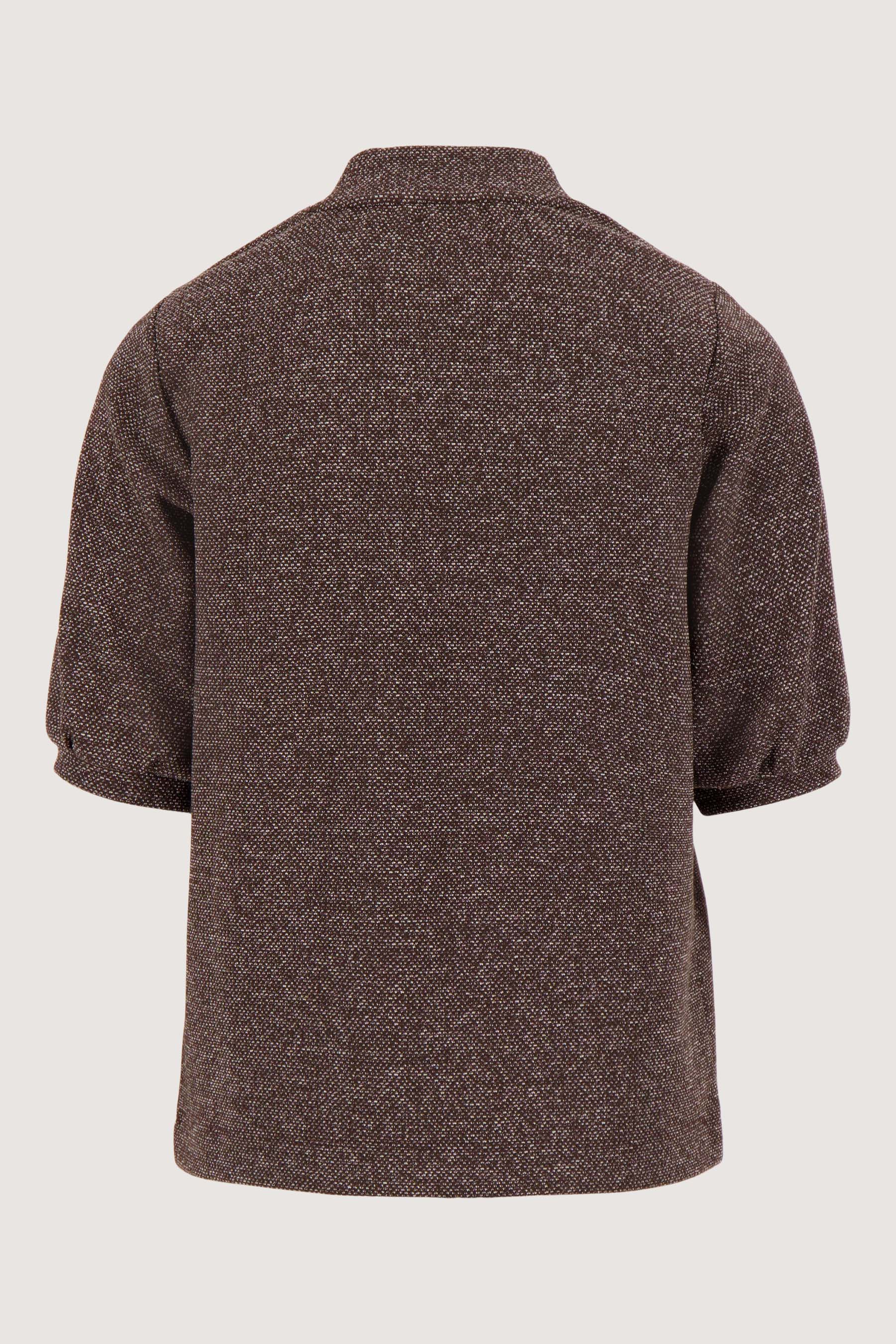 Zusss | Stretch top met koltrui chocolade bruin