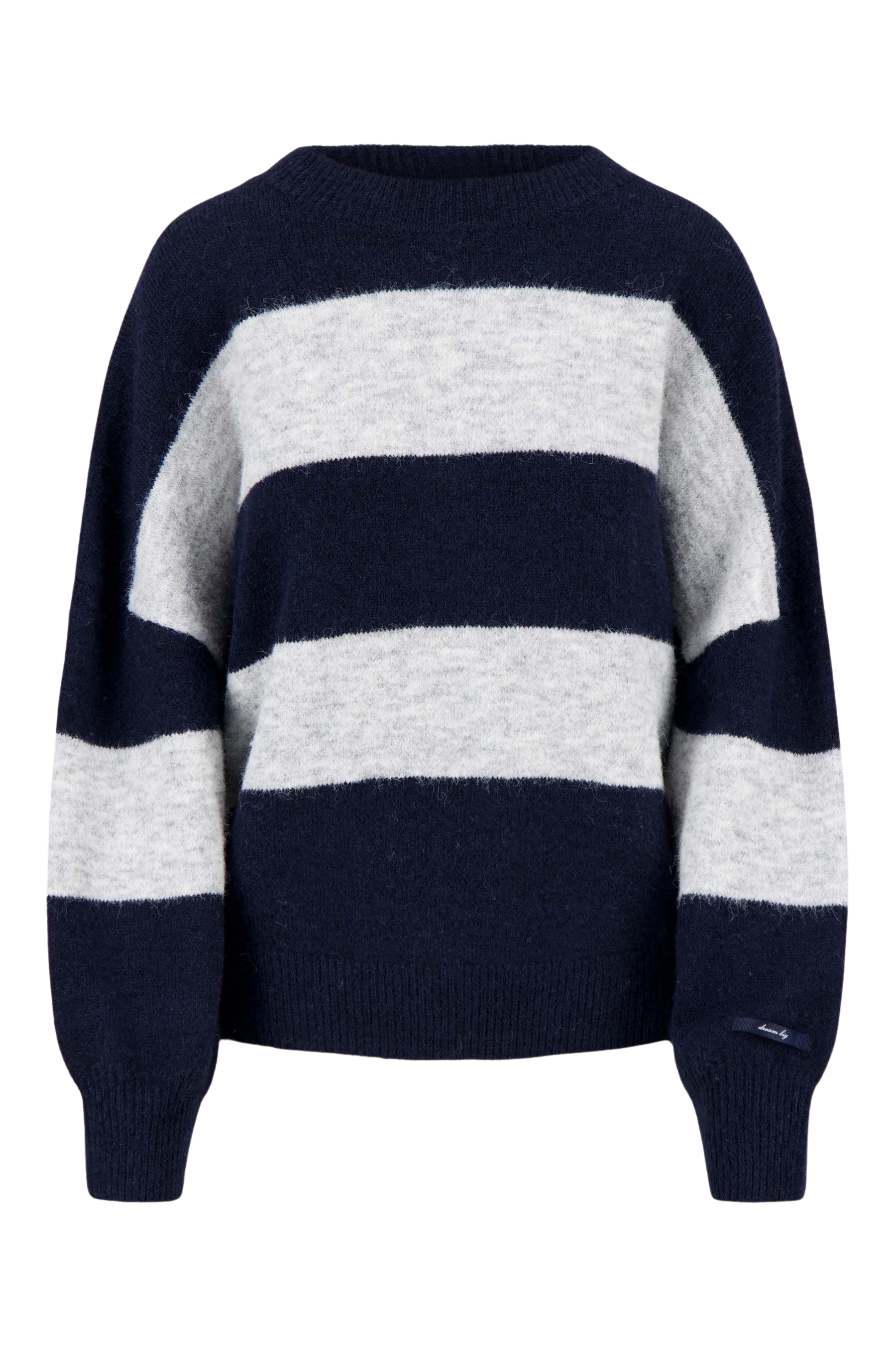 Zusss | Sweater met strepen donkerblauw grijs melange