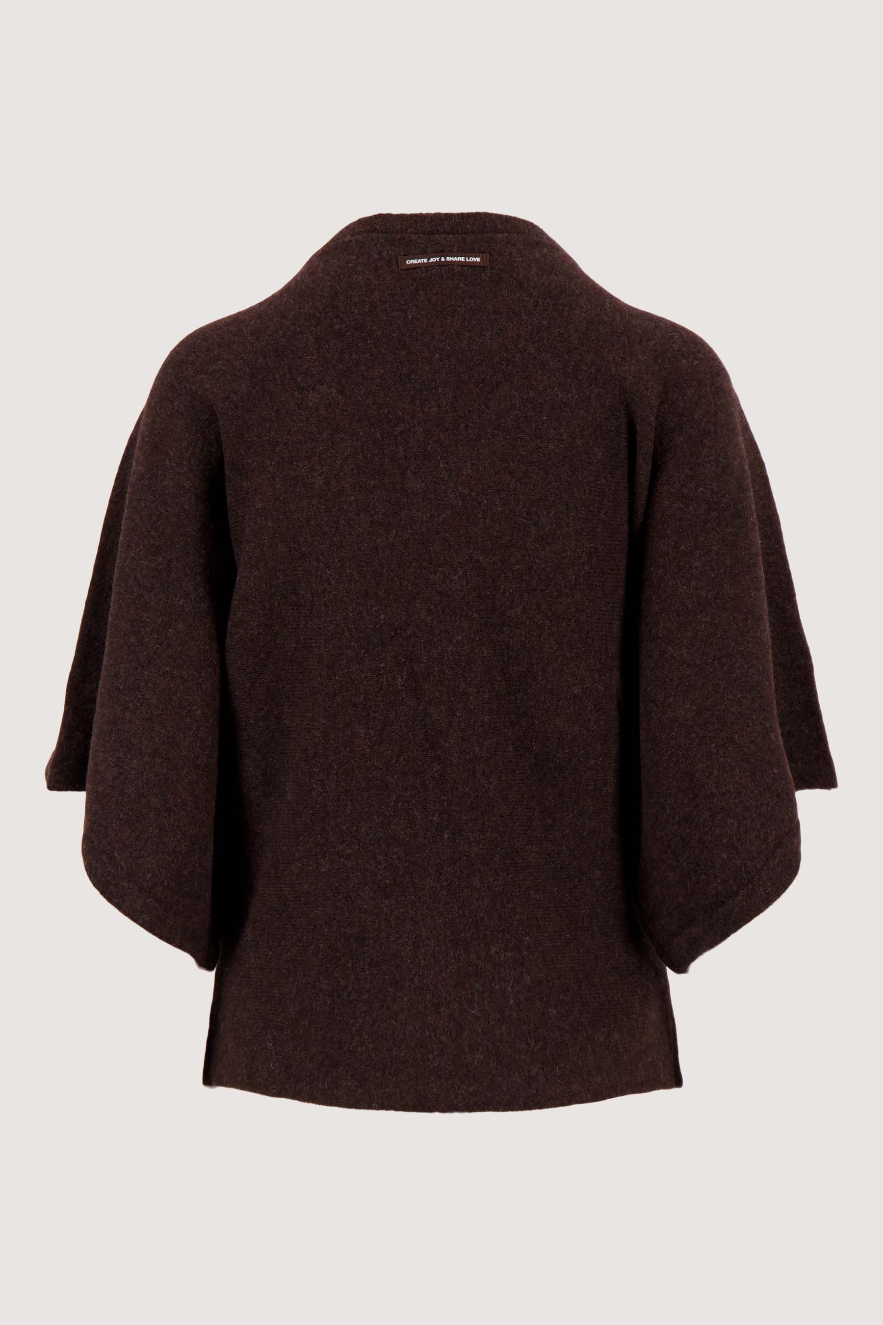 Zusss | V-hals sweater chocolade bruin
