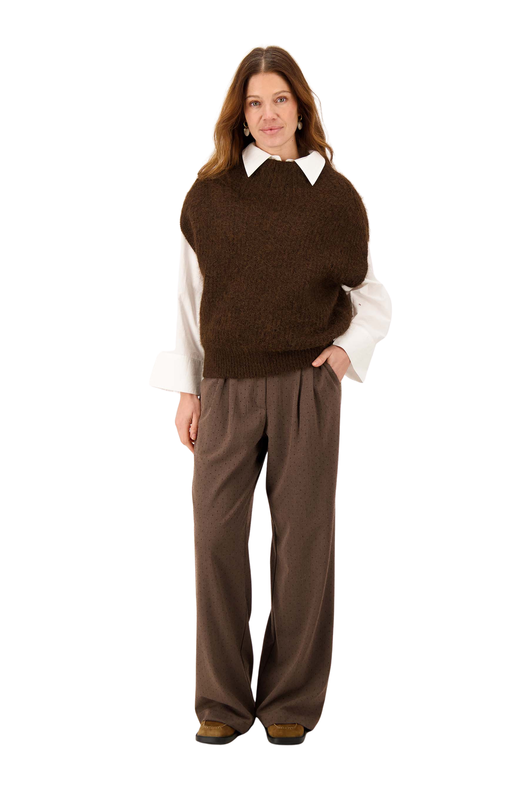 Zusss | Spencer met koltrui chocolade bruin
