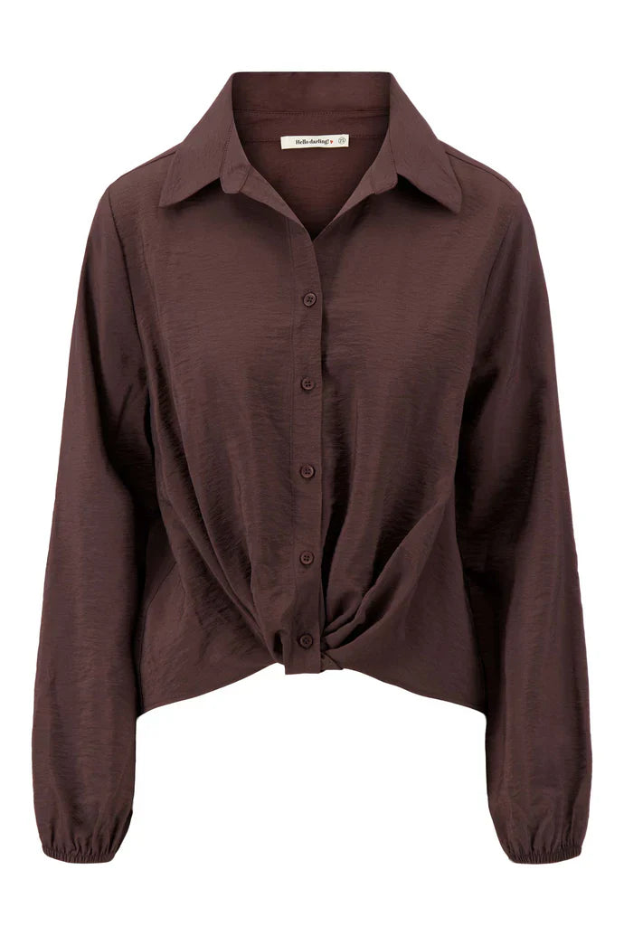 Zusss | Overslag blouse choco