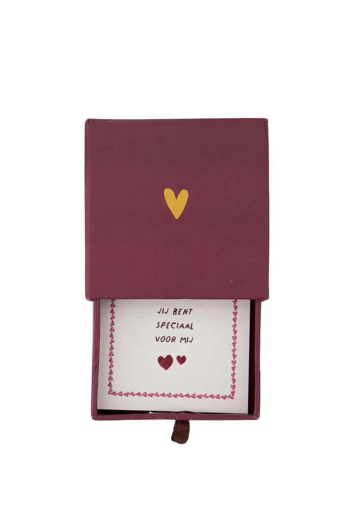 Zusss | Armband hartje in schuifdoosje Speciaal rood