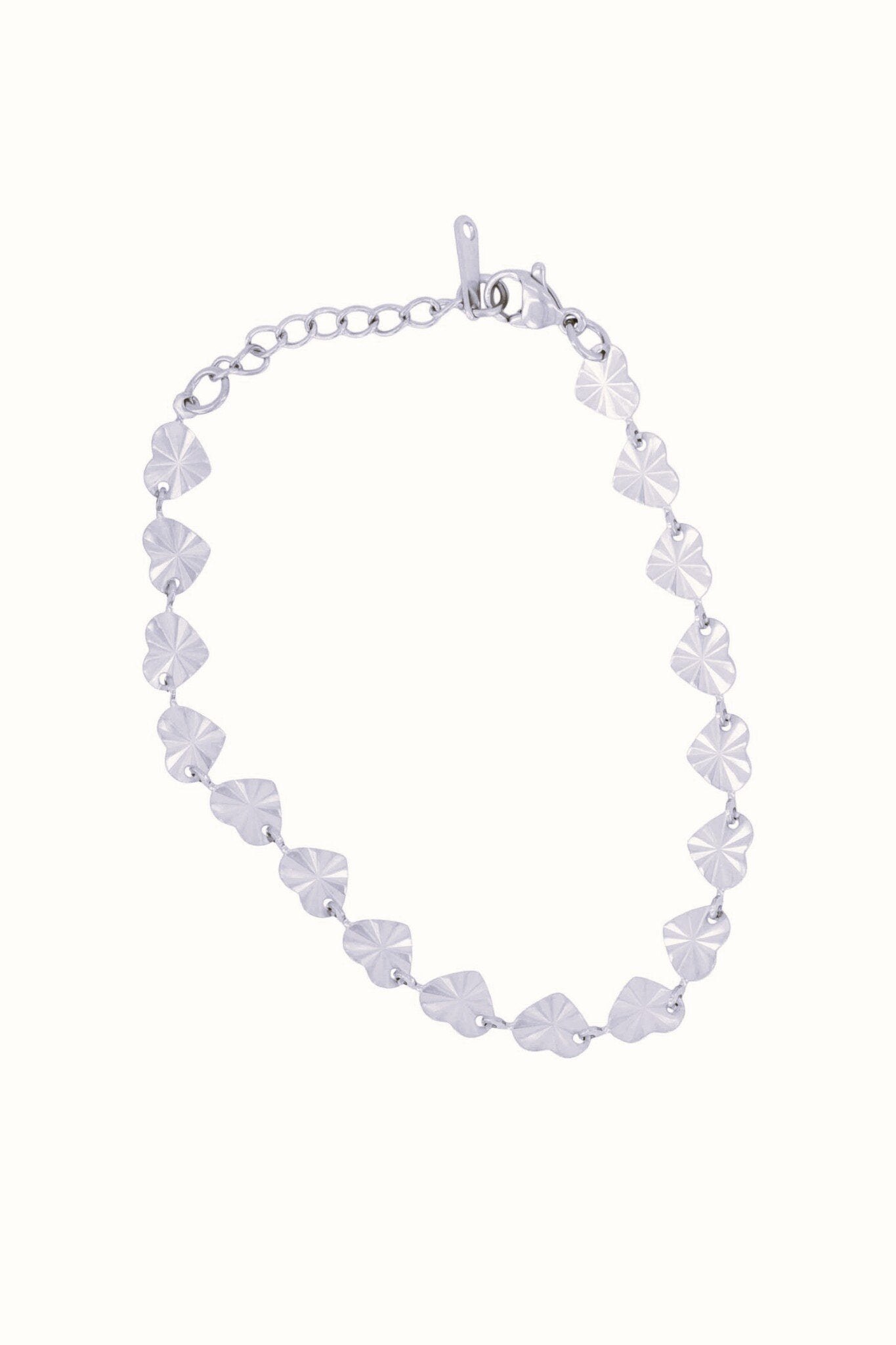 Zusss | Armband met structuur hartjes zilver